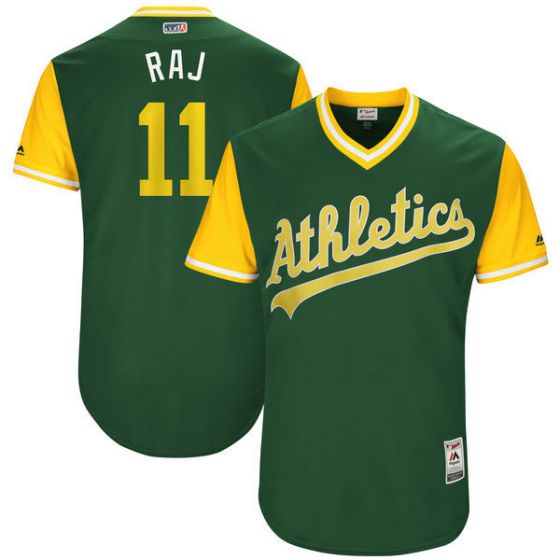 Men Oakland Athletics #11 Raj Green New Rush Limited MLB Jerseys-0
